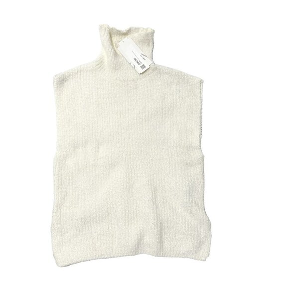 Zara Women's Chunky Knit Chenille Turtleneck Vest Cream - Picture 6 of 6
